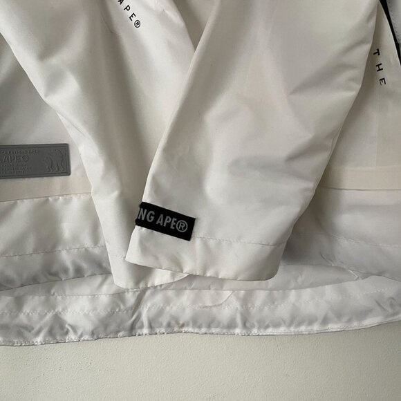 AAPE BY A BATHING APE Size L Hooded Pullover Logo Printed Windbreaker Parka - Picture 13 of 16